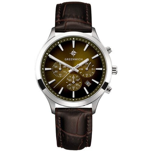 Наручные часы GREENWICH Multifunction GW 043.12.30, коричневый, желтый (коричневый/зеленый/желтый/темно-коричневый)