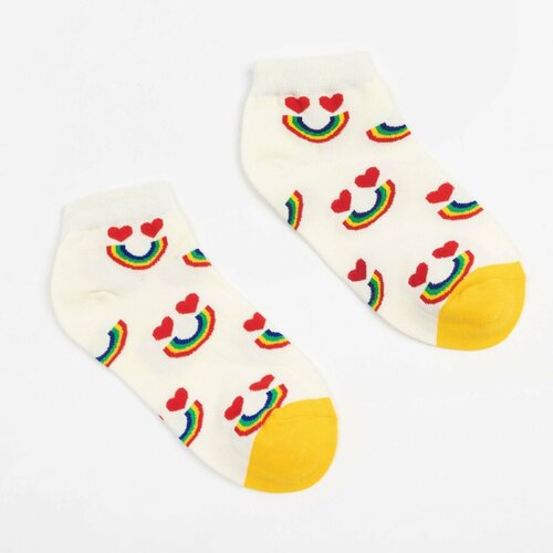 Носки Minaku, белый, мультиколор - изображение №1