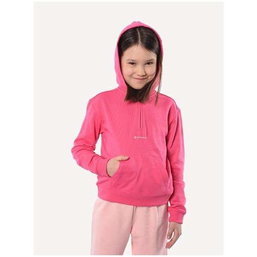 Худи Champion для девочек, карманы, капюшон, розовый - изображение №1