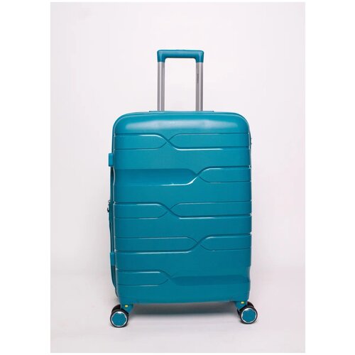 Умный чемодан Impreza Happy, 95 л, бирюзовый (голубой/бирюзовый) - изображение №1