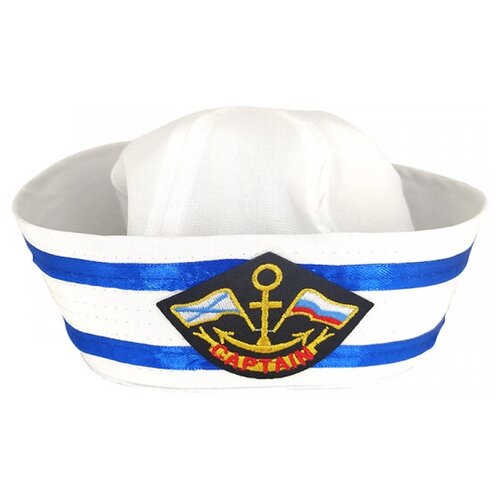 Шляпа юнги моряка "Морская" (голубой/белый)