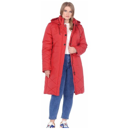 куртка  Maritta зимняя, средней длины, подкладка, красный - изображение №1