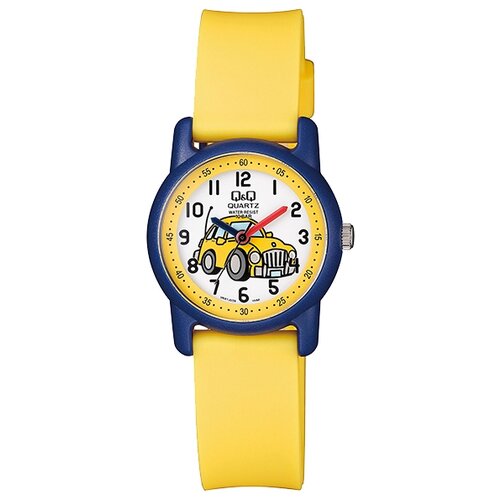 Наручные часы Q&Q, желтый, мультиколор (синий/желтый/мультицвет)