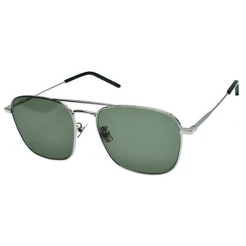 Солнцезащитные очки Yves Saint Laurent, авиаторы, оправа: металл, для мужчин, серебряный (серебристый) - изображение №1