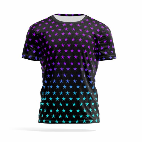 Футболка PANiN Brand, фиолетовый, черный (черный/голубой/фиолетовый) - изображение №1