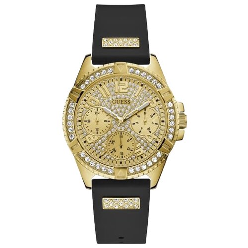Наручные часы GUESS W1160L1, золотой, черный (черный/серебристый/белый/золотистый)