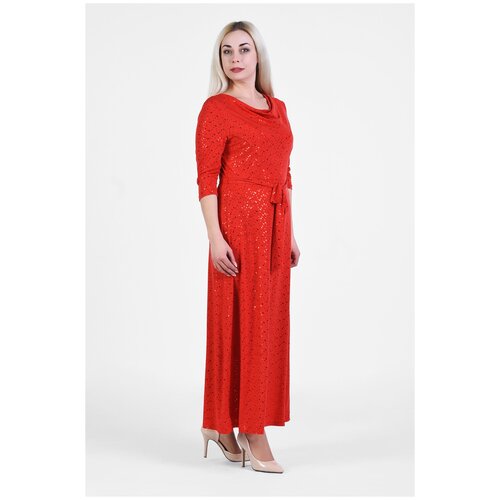 Платье Olsi, вечернее, полуприлегающее, макси, красный - изображение №1