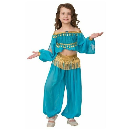 Восточный костюм принцессы Востока Батик (голубой/золотистый) - изображение №1