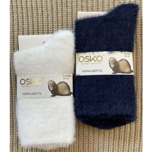Носки OSKO, 2 пары, синий (синий/белый/голубой)