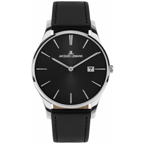 Наручные часы JACQUES LEMANS Classic Jacques Lemans 1-2122A, серебряный, черный (черный/серебристый) - изображение №1