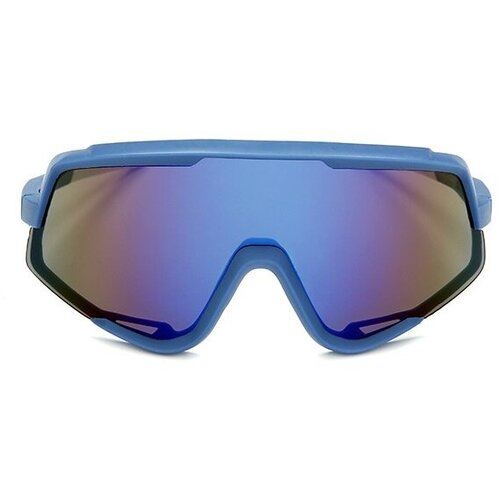 Солнцезащитные очки FILINN, монолинза, ударопрочные, складные, спортивные, устойчивые к появлению царапин, зеркальные, с защитой от УФ, красный (синий/красный)