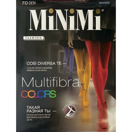Колготки  MiNiMi Multifibra Colors, 70 den, зеленый, хаки (красный/зеленый/хаки/мультицвет) - изображение №1