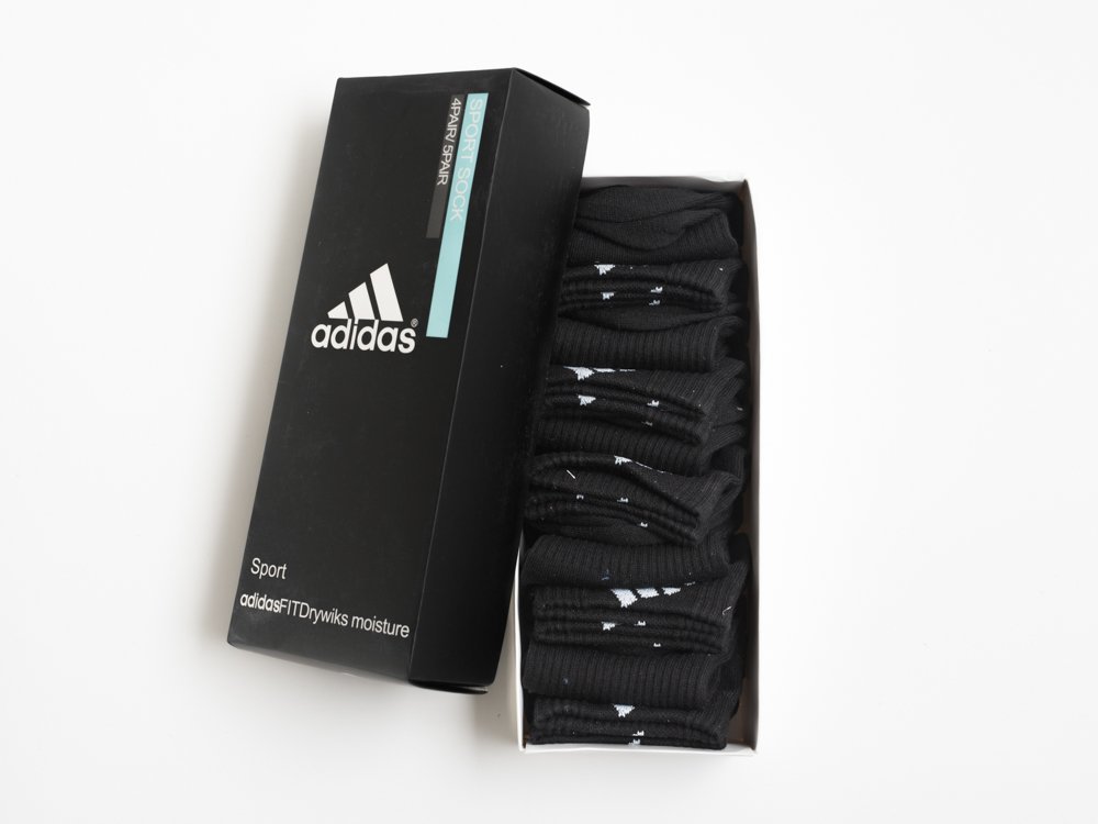 Носки короткие Adidas - 5 пар (черный) - изображение №1