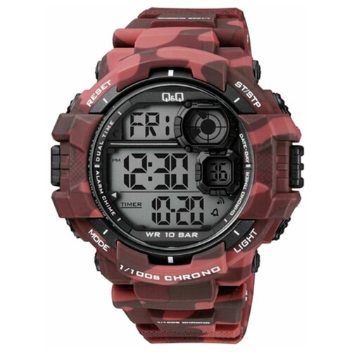 Наручные часы Q&Q Часы наручные мужские Q&Q M143-005 Гарантия 1 год, коралловый, красный (красный/коралловый/хаки) - изображение №1