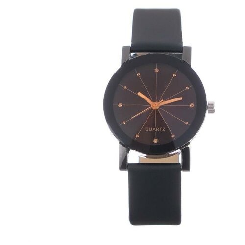 Наручные часы NO NAME Часы наручные кварцевые женские "Грань", d-3.1 см, черные, черный - изображение №1