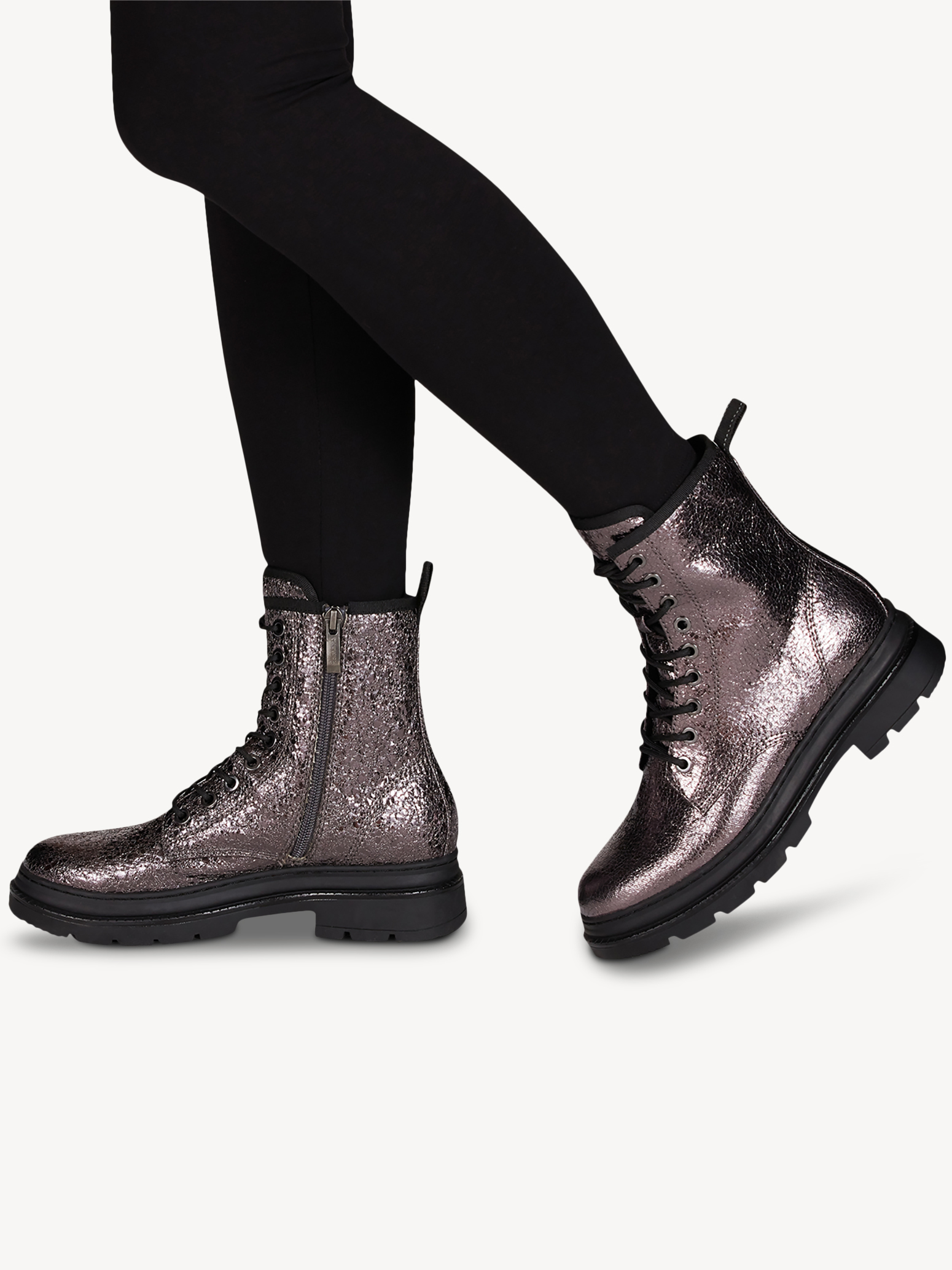 Ботинки женские 5 AW20 (серый металлик) - изображение №1
