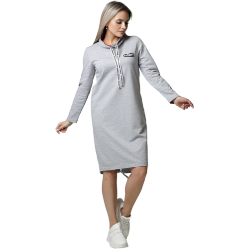 Платье Elena Tex, серый (серый/серый меланж) - изображение №1