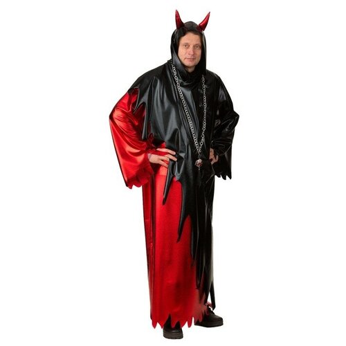 Карнавальный костюм "Дьявол", рубашка, р. 50-52, рост 182 см (красный/черный) - изображение №1