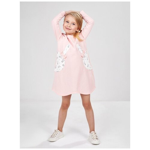 Платье Mini Maxi, хлопок, трикотаж, розовый - изображение №1