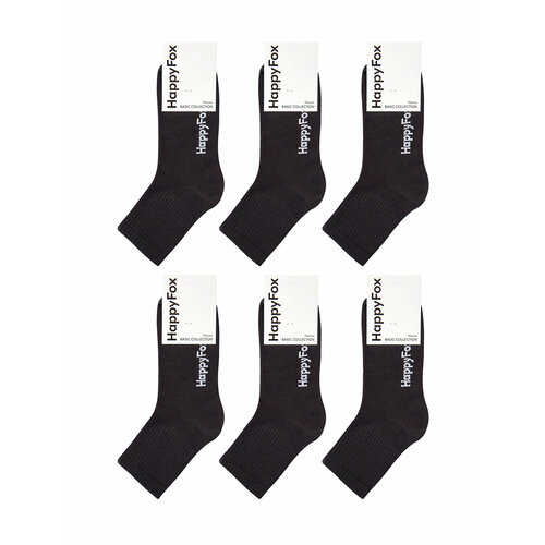 Носки HappyFox, 6 пар, черный - изображение №1
