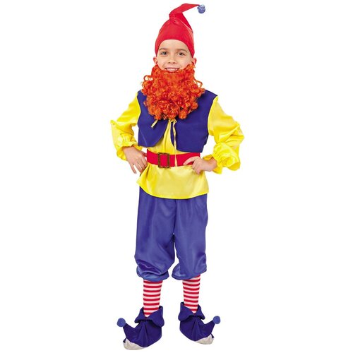 Карнавальный костюм Гном Тилли Пуговка рост 110 (синий/желтый)