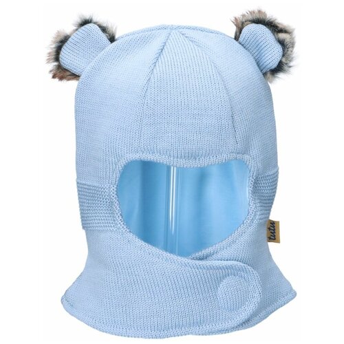 Шапка-шлем TuTu для мальчиков демисезонная, шерсть, голубой (голубой/светло-голубой) - изображение №1