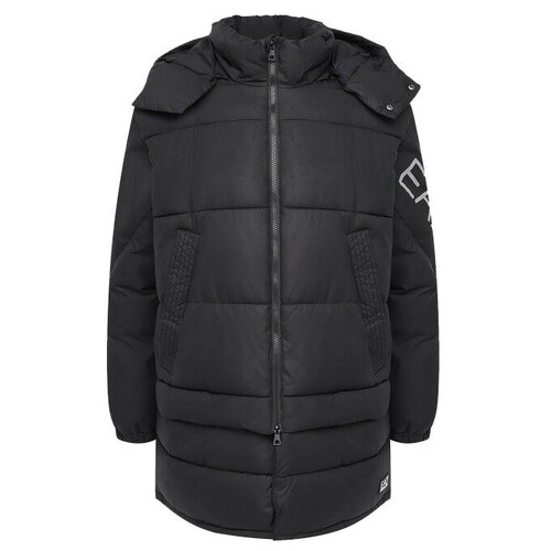 куртка EA7, демисезон/зима, силуэт прямой, черный