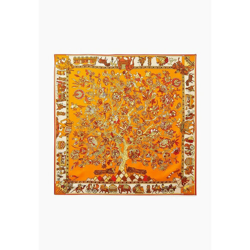 Платок Rosedena, 130х130 см, белый (синий/красный/розовый/оранжевый/бирюзовый/белый) - изображение №1