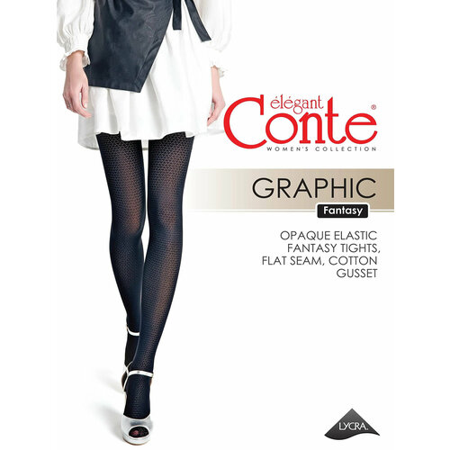 Колготки  Conte elegant GRAPHIC, 50 den, черный - изображение №1
