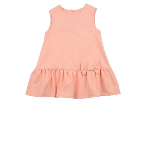 Платье Mini Maxi, лен, хлопок, однотонное, бежевый, оранжевый (розовый/бежевый/оранжевый)