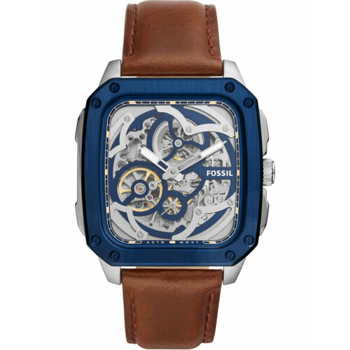 Наручные часы FOSSIL Наручные часы Fossil ME3202, серебряный, синий (синий/коричневый/серебристый)