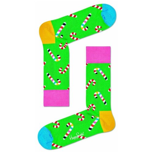 Носки  унисекс Happy Socks, 1 пара, классические, зеленый, мультиколор (зеленый/желтый) - изображение №1