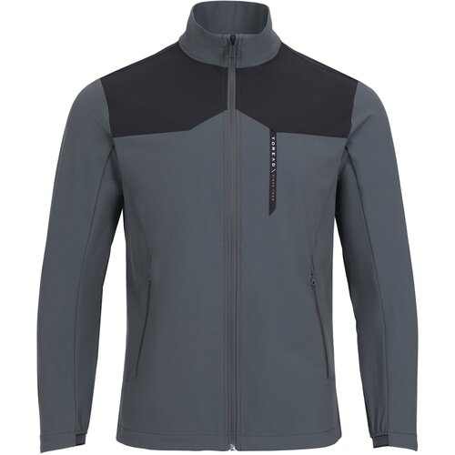 Куртка TOREAD Men's hiking coat Plain, средней длины, силуэт прямой, без капюшона, водонепроницаемая, серый, черный (серый/черный)