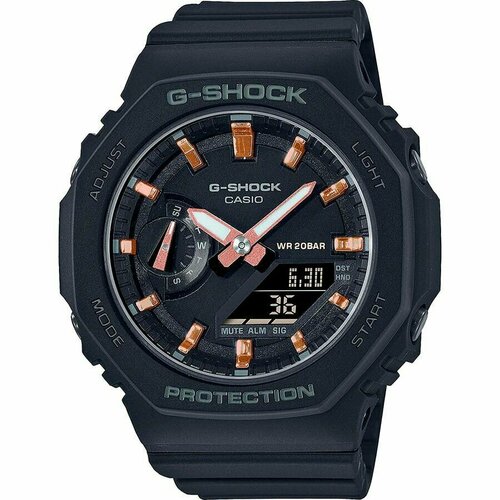Наручные часы CASIO G-Shock Часы наручные CASIO GMA-S2100-1A Гарантия 2 года, черный, розовый (черный/розовый) - изображение №1