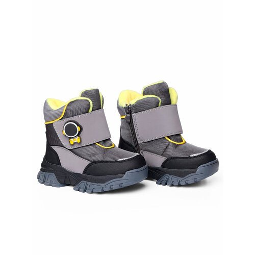 Ботинки Тотошка,5 СМ, серый (серый/темно-серый) - изображение №1