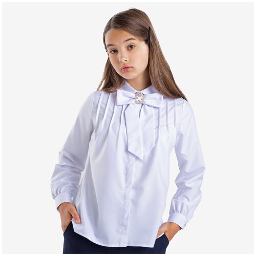 Школьная блуза Kapika, белый (белый/бежевый-белый)
