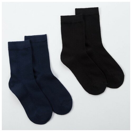 Носки Minaku, 2 пары, белый, черный (черный/синий/белый)