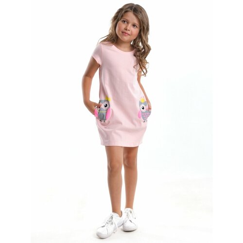 Платье Mini Maxi, хлопок, трикотаж, розовый