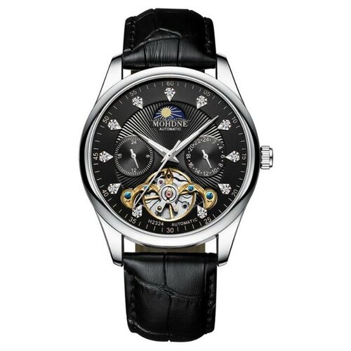 Наручные часы Часы наручные механические мужские, d-4.5 см, ремешок l-26 см, 3 АТМ, мультиколор (мультицвет)
