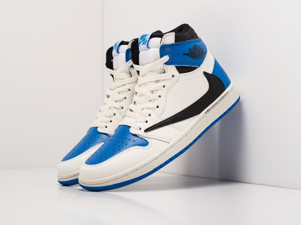 Кроссовки Nike Air Jordan 1 x Travis Scott (белый) - изображение №1