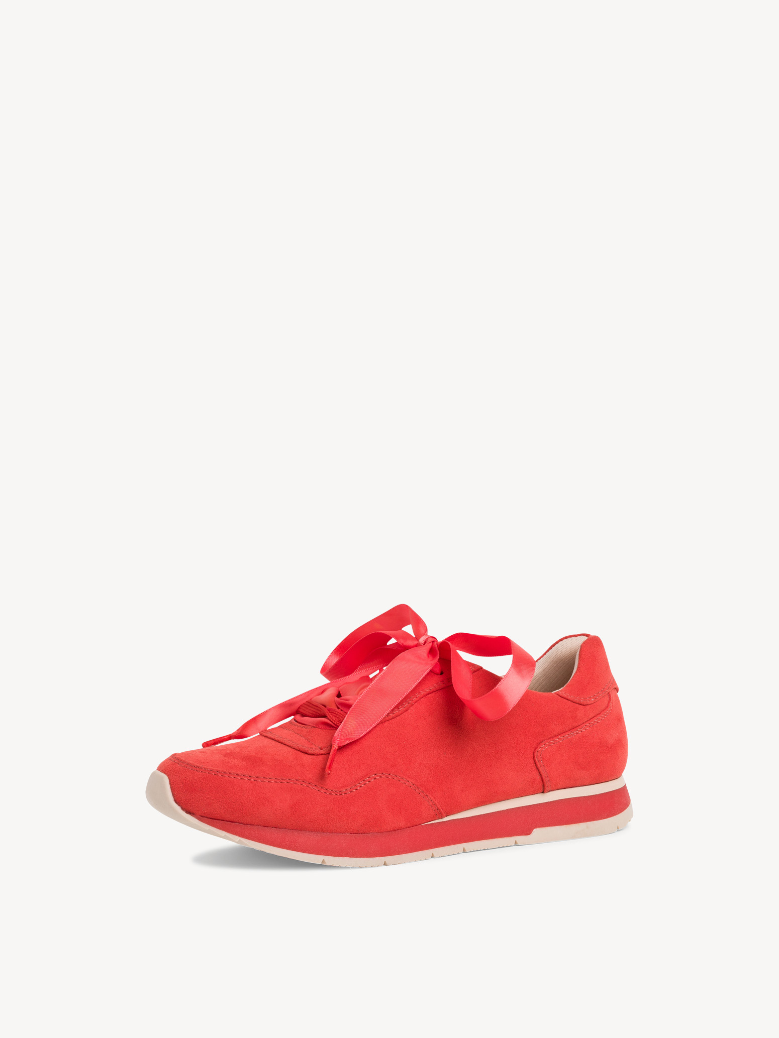 Ботинки на шнурках женские (огненно-красный) - изображение №1