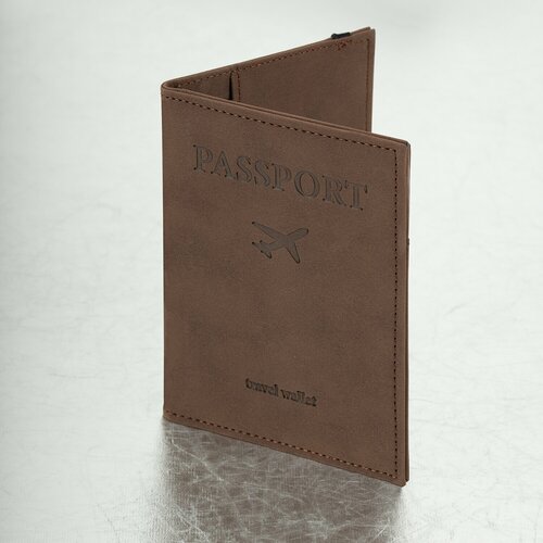 для паспорта BRAUBERG, коричневый - изображение №1