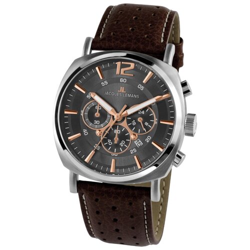Наручные часы JACQUES LEMANS Sports 1-1645H, черный, серебряный (серый/черный/серебристый/стальной) - изображение №1