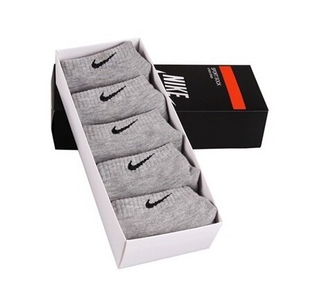 Носки длинные Nike - 5 пар (серый) - изображение №1