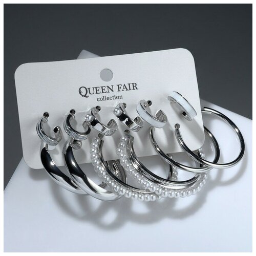 Серьги конго Queen Fair, белый - изображение №1