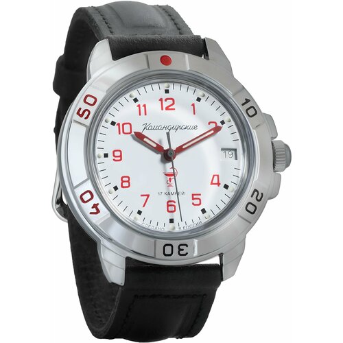 Наручные часы Восток Командирские Восток 43119Б, черный, белый (черный/красный/серебристый/белый)
