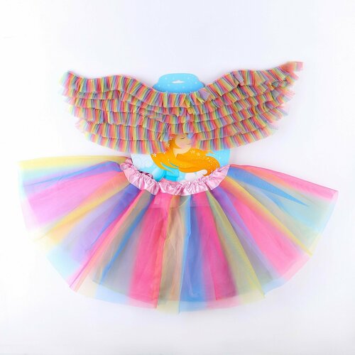 Карнавальный набор "Красотка", 5-7 лет: юбка с х/б подкладом, крылья (разноцветный/мультицвет)