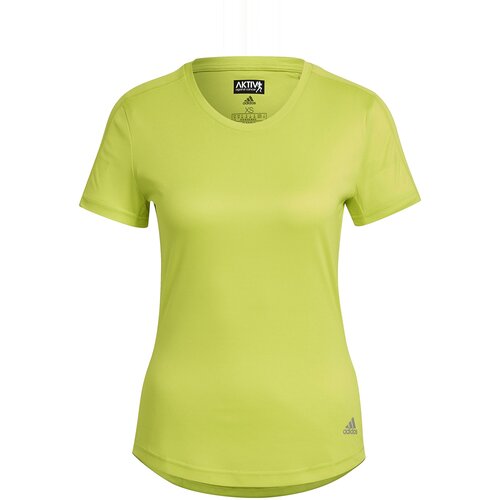 Беговая футболка adidas, силуэт прилегающий, желтый - изображение №1