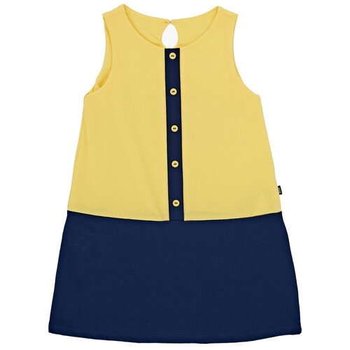 Платье Mini Maxi, хлопок, трикотаж, синий, желтый (синий/желтый)
