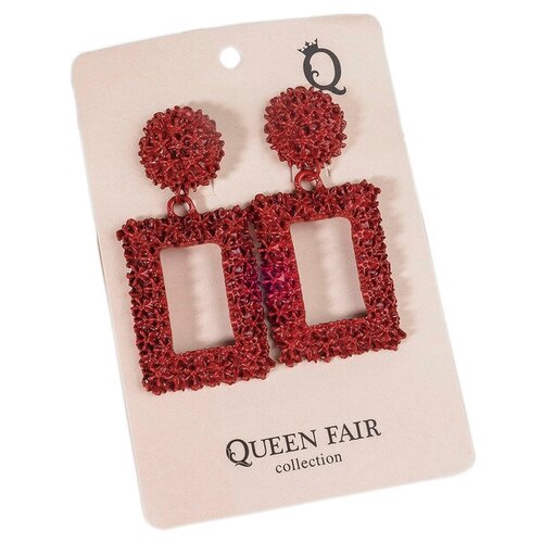 Серьги с подвесками Queen Fair, бижутерный сплав, красный - изображение №1